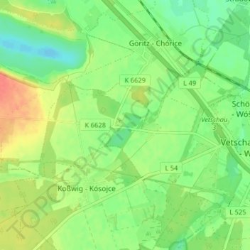 Topografische kaart Belten, hoogte, reliëf