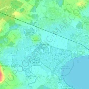 Topografische kaart Rickelshausen, hoogte, reliëf