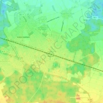 Topografische kaart Baldham, hoogte, reliëf