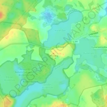 Topografische kaart Weizberg, hoogte, reliëf