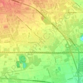 Topografische kaart Lugagnano, hoogte, reliëf