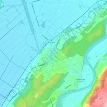 Topografische kaart Chouchignies, hoogte, reliëf