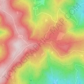Topografische kaart La Rothlach, hoogte, reliëf
