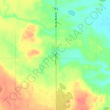 Topografische kaart Tomahawk, hoogte, reliëf