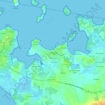 Topografische kaart Kerassel, hoogte, reliëf