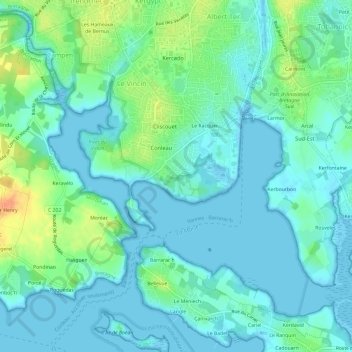 Topografische kaart La Pointe Des Émigrés, hoogte, reliëf