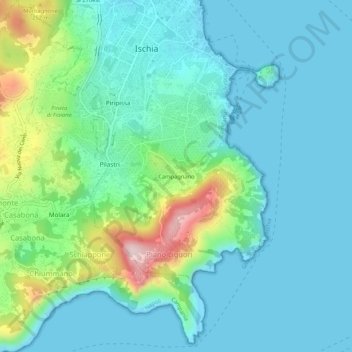 Topografische kaart Campagnano, hoogte, reliëf