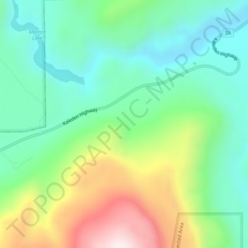 Topografische kaart Marron Valley, hoogte, reliëf