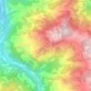 Topografische kaart Monchio, hoogte, reliëf