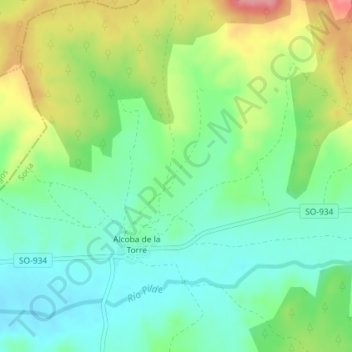 Topografische kaart La Mata, hoogte, reliëf