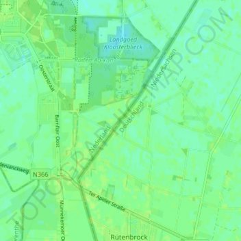 Topografische kaart Hahnentange, hoogte, reliëf