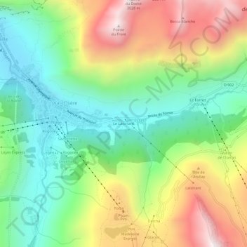 Topografische kaart Le Laisinant, hoogte, reliëf