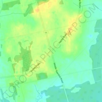 Topografische kaart Harley, hoogte, reliëf