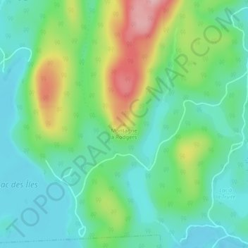 Topografische kaart Montagne à Rodgers, hoogte, reliëf
