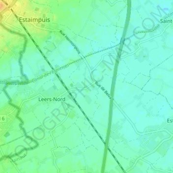 Topografische kaart Belva, hoogte, reliëf