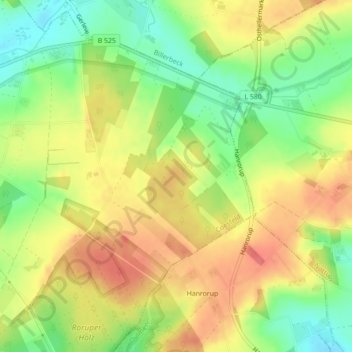 Topografische kaart Harle, hoogte, reliëf