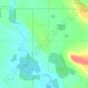 Topografische kaart Leedale Hutterite Colony, hoogte, reliëf