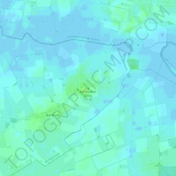 Topografische kaart Barkholter Berg, hoogte, reliëf