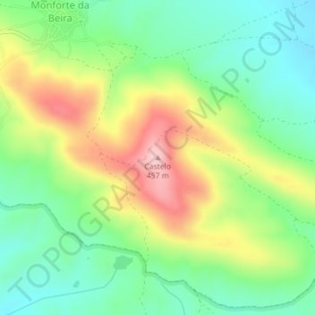 Topografische kaart Castelo, hoogte, reliëf