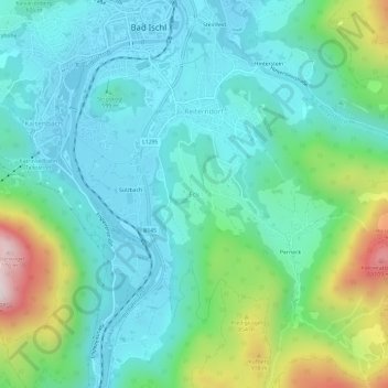 Topografische kaart Eck, hoogte, reliëf