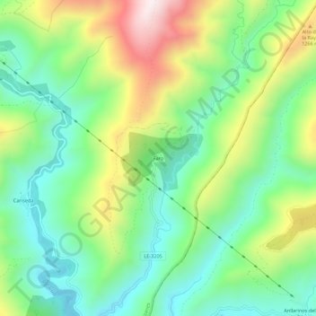 Topografische kaart Faro, hoogte, reliëf