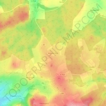 Topografische kaart Seibranz-Ösch, hoogte, reliëf