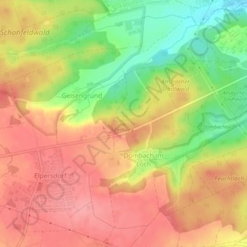 Topografische kaart Zeilberg, hoogte, reliëf