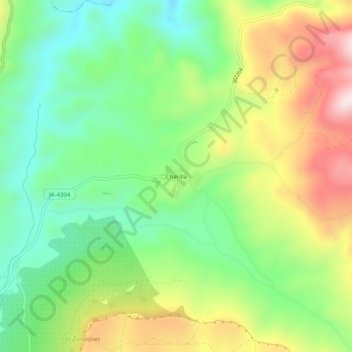 Topografische kaart Charilla, hoogte, reliëf