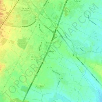 Topografische kaart La Motte, hoogte, reliëf