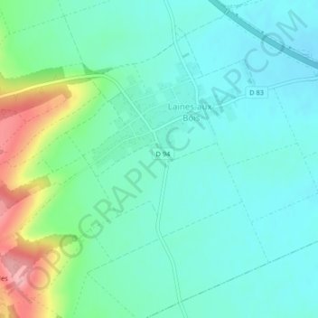 Topografische kaart Les Fretes, hoogte, reliëf