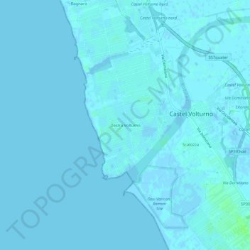 Topografische kaart Destra Volturno, hoogte, reliëf