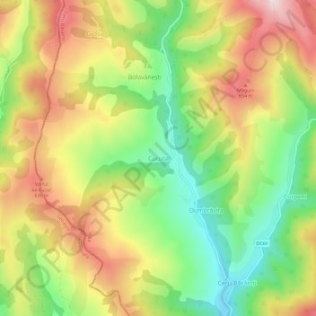 Topografische kaart Cucuta, hoogte, reliëf