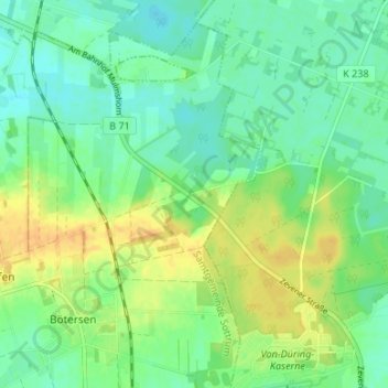 Topografische kaart Ziegeleiberg, hoogte, reliëf