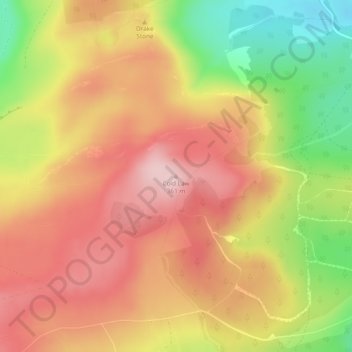 Topografische kaart Cold Law, hoogte, reliëf
