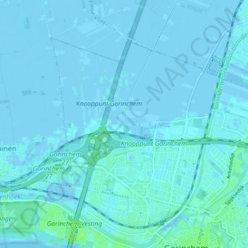 Topografische kaart Groote Haar, hoogte, reliëf