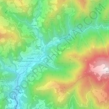 Topografische kaart Ludizzo, hoogte, reliëf