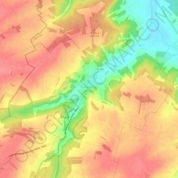 Topografische kaart Puiselet-le-Marais, hoogte, reliëf