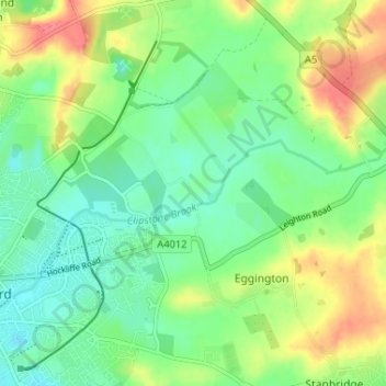 Topografische kaart Clipstone, hoogte, reliëf
