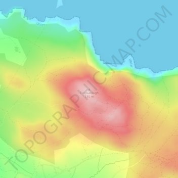 Topografische kaart Crockalough, hoogte, reliëf