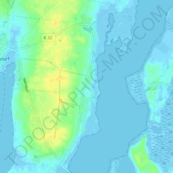 Topografische kaart Malchow, hoogte, reliëf