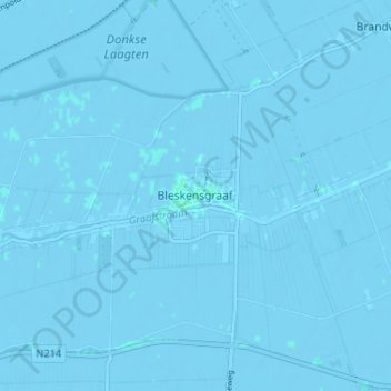 Topografische kaart Bleskensgraaf, hoogte, reliëf