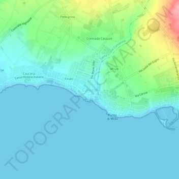 Topografische kaart Casuzze, hoogte, reliëf
