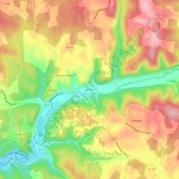 Topografische kaart La Sole, hoogte, reliëf