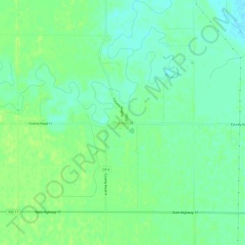 Topografische kaart Oakwood, hoogte, reliëf