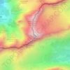 Topografische kaart Leutascher Dreitorspitze, hoogte, reliëf