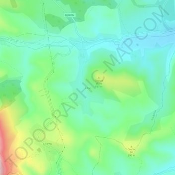 Topografische kaart Lita, hoogte, reliëf