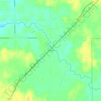Topografische kaart Duquette, hoogte, reliëf