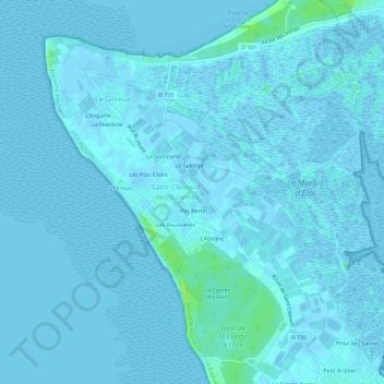 Topografische kaart Le Chabot, hoogte, reliëf