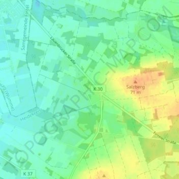 Topografische kaart Großenwede, hoogte, reliëf