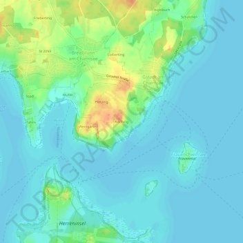 Topografische kaart Aisching, hoogte, reliëf